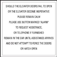 4" x 4" Elevator Maintenance Signage