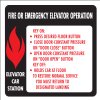 6" x 6" Elevator Fire & Emergency Signage