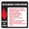 6" x 6" Elevator Fire & Emergency Signage