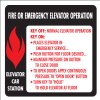 6" x 6" Elevator Fire & Emergency Signage