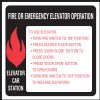 6" x 6" Elevator Fire & Emergency Signage