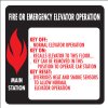 6" x 6" Elevator Fire & Emergency Signage