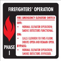 6" x 6" Elevator Fire & Emergency Signage