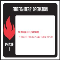 6" x 6" Quick Shipping Elevator Fire & Emergency Signage