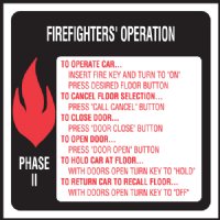 6" x 6" Elevator Fire & Emergency Signage