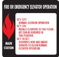 6" x 6" Quick Shipping Elevator Fire & Emergency Signage