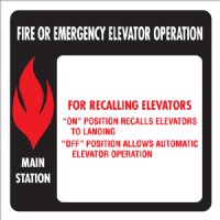 6" x 6" Elevator Fire & Emergency Signage